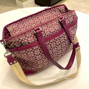 Coach Pink and Cream Baby Bag